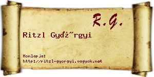 Ritzl Györgyi névjegykártya