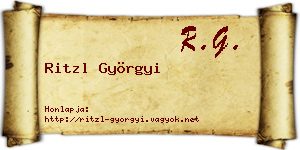 Ritzl Györgyi névjegykártya